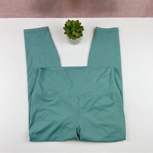 Yogalicious Solid Green Workout Athletic Stretchy Leggings Women Size XL